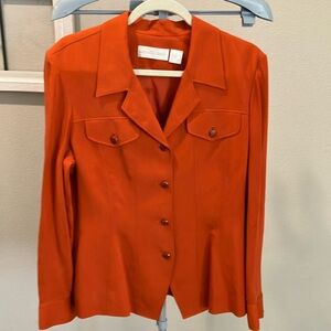 Vintage Dana Buchanan silk burnt orange fitted blazer HC